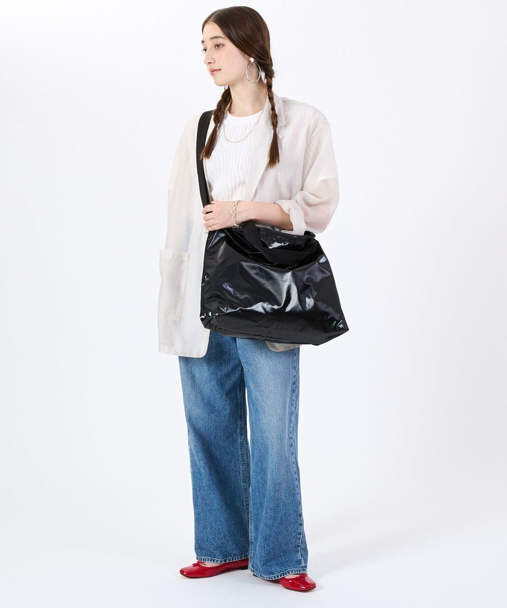 LeSportsac DELUXE ZIPTOP TOTE/ブラックシャイン 
