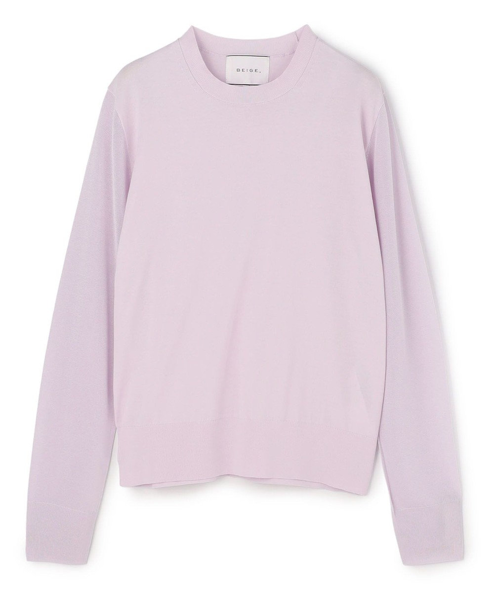 BEIGE， JULIE / コットンシルク 異素材プルオーバーニット 