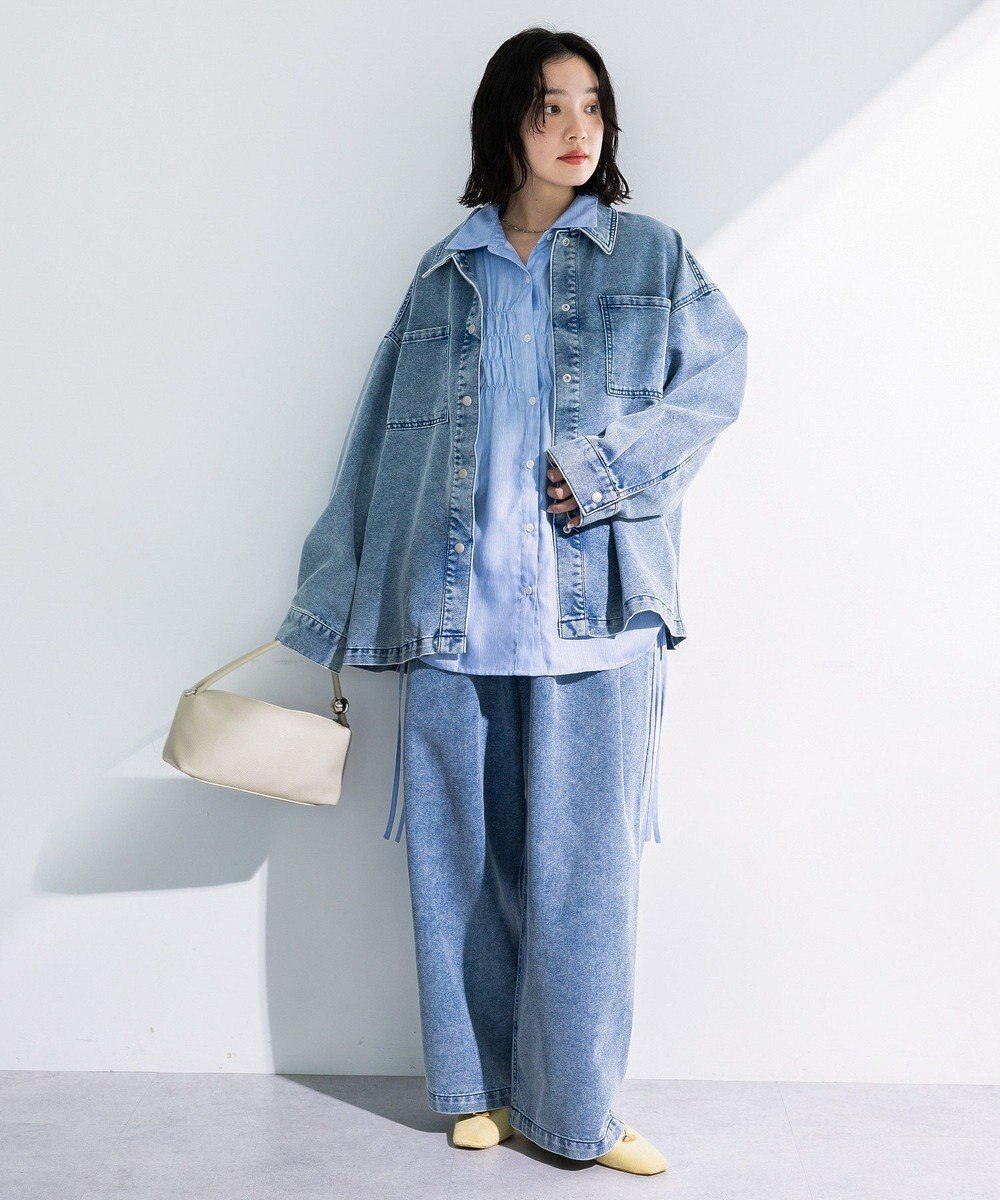 Green Parks デニムタックワイドパンツ 