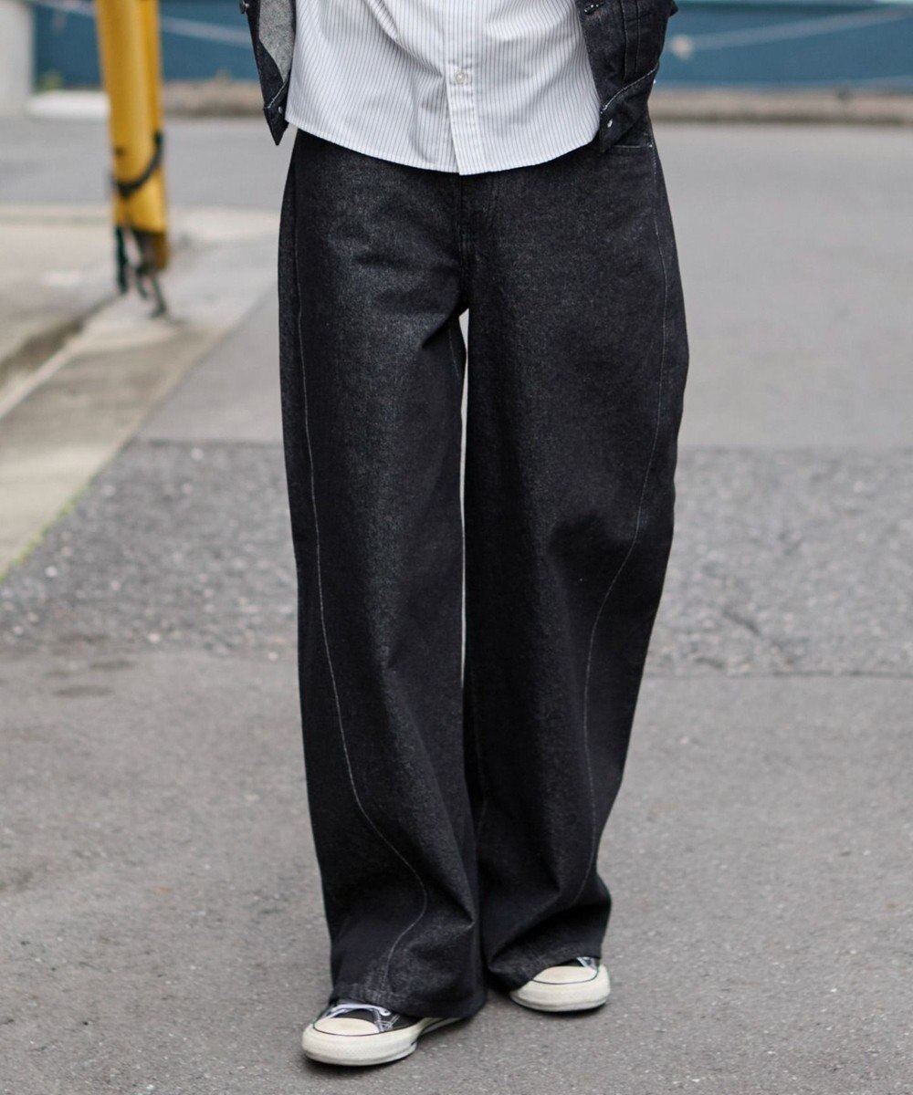 WEGO 【ユニセックス着用ITEM】カバーフィットフラップデニムパンツ 