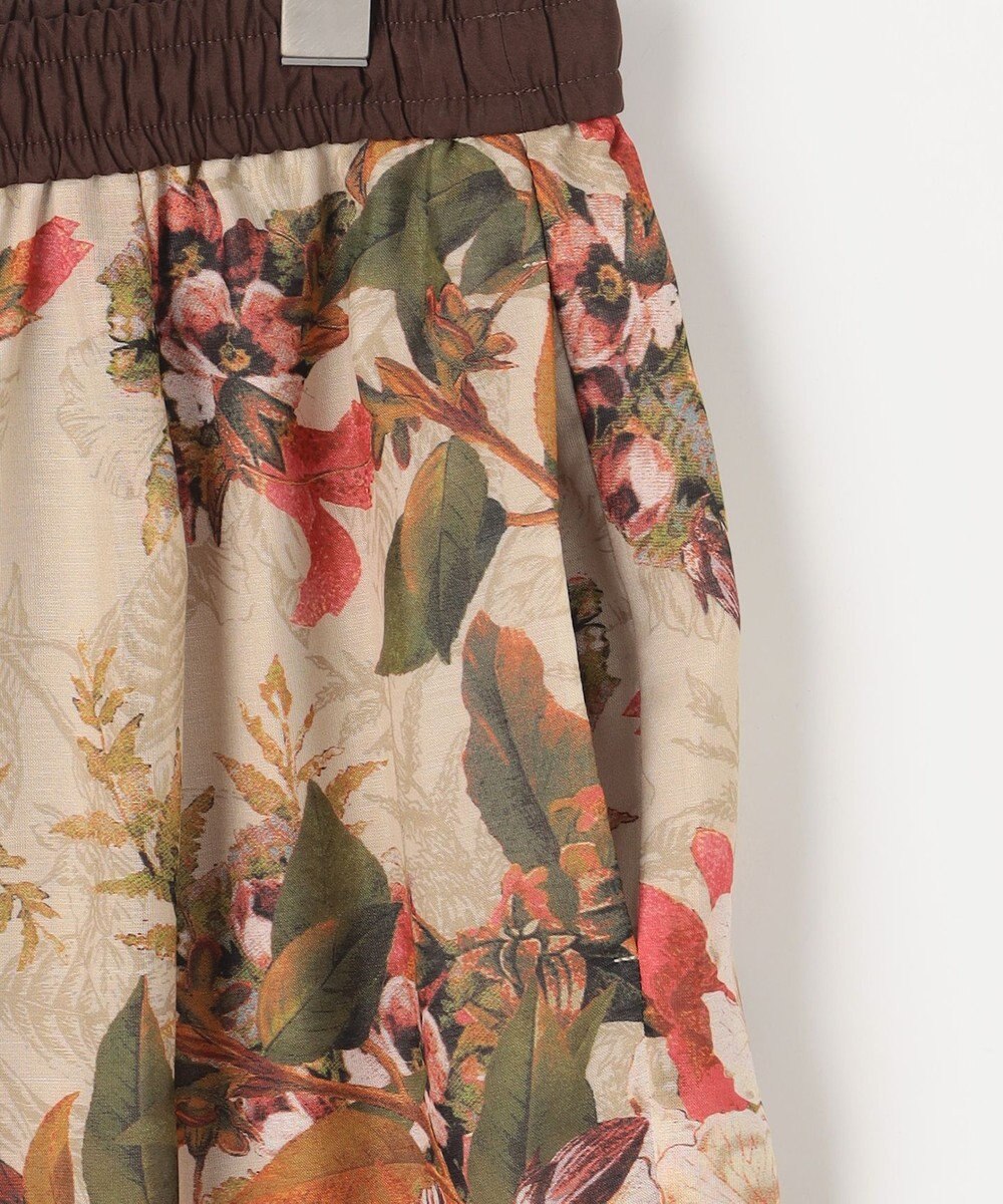 自由区 ボタニカルプリントドロスト パンツ 
