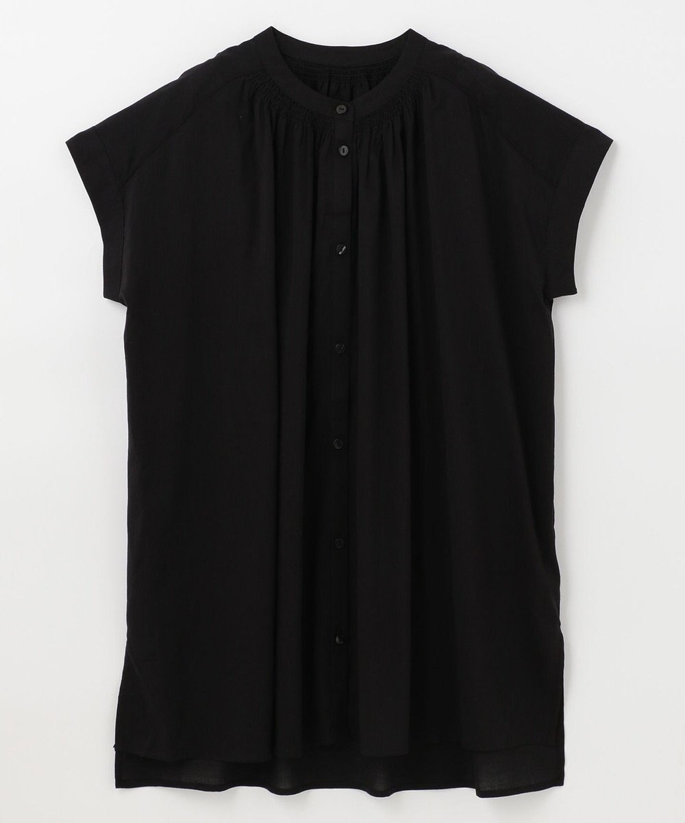 ANY 【洗える】シャーリングチュニック ブラウス 