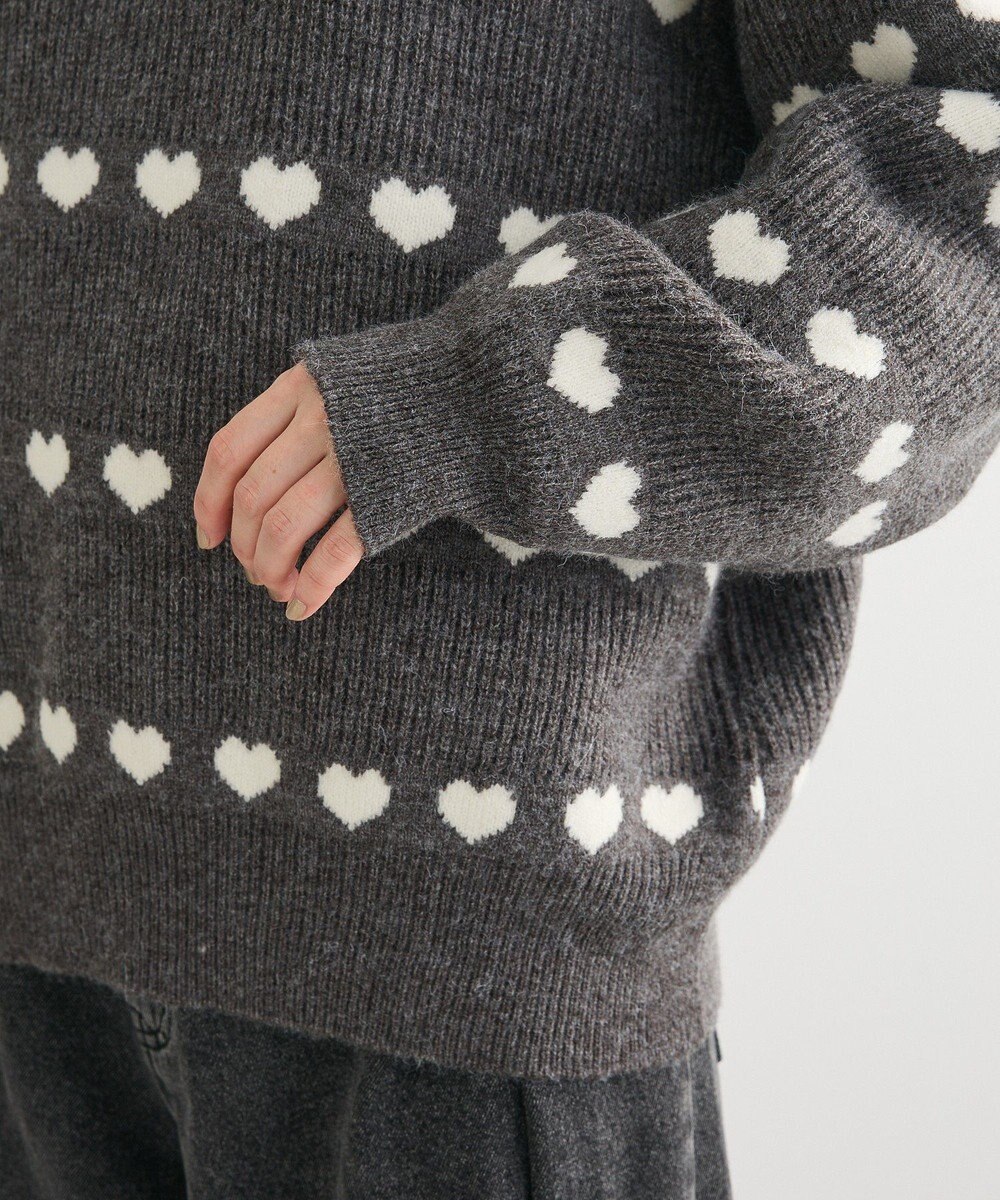 Green Parks ・ｓｗｉｎｇ　ｂｙ　ハートジャカードクルーニット 