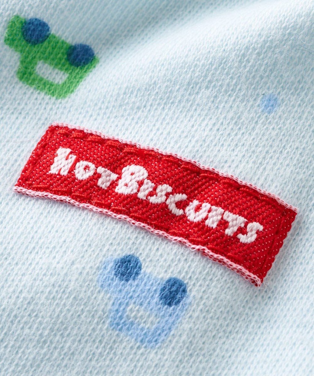 MIKI HOUSE HOT BISCUITS 【50-60㎝】 スムース素材 総柄ツーウェイオール 