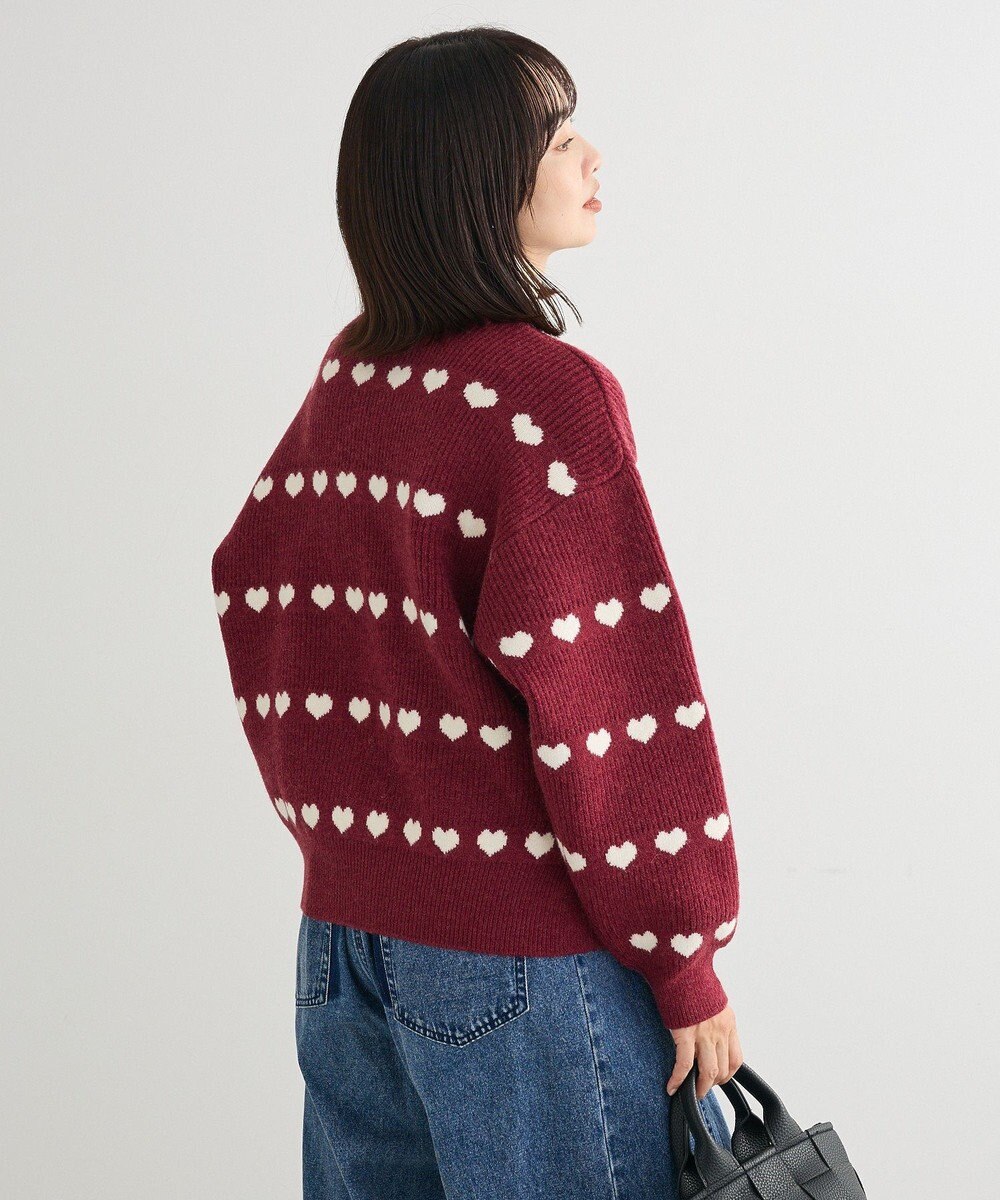 Green Parks ・ｓｗｉｎｇ　ｂｙ　ハートジャカードクルーニット 