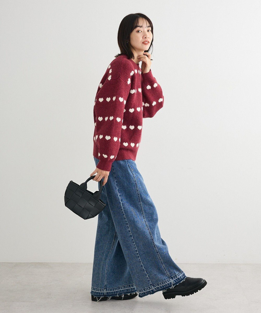 Green Parks ・ｓｗｉｎｇ　ｂｙ　ハートジャカードクルーニット 