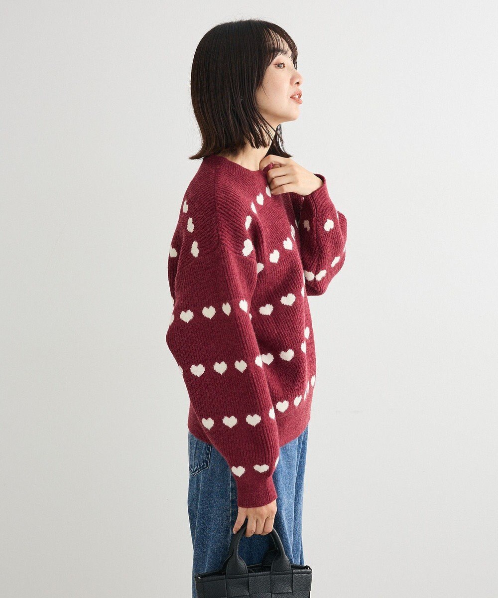 Green Parks ・ｓｗｉｎｇ　ｂｙ　ハートジャカードクルーニット 