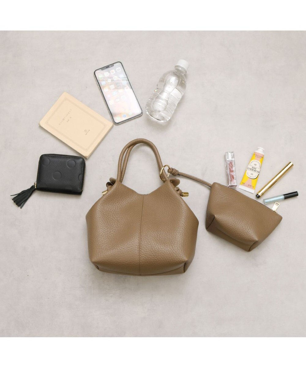 UNBILLION カシュカシュ cachecache / ポーチ付きノットハンドル2wayシボトート 