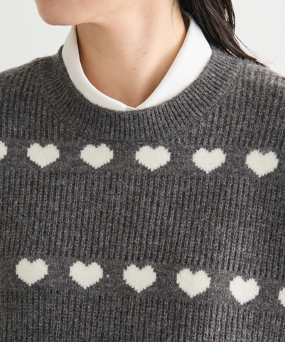 Green Parks ・ｓｗｉｎｇ　ｂｙ　ハートジャカードクルーニット 