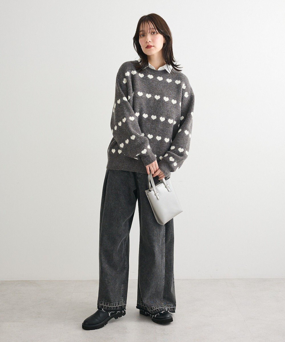 Green Parks ・ｓｗｉｎｇ　ｂｙ　ハートジャカードクルーニット 