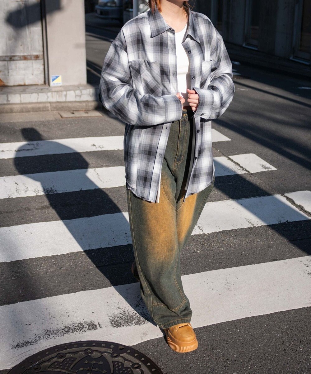 WEGO チェックBIGシャツ 