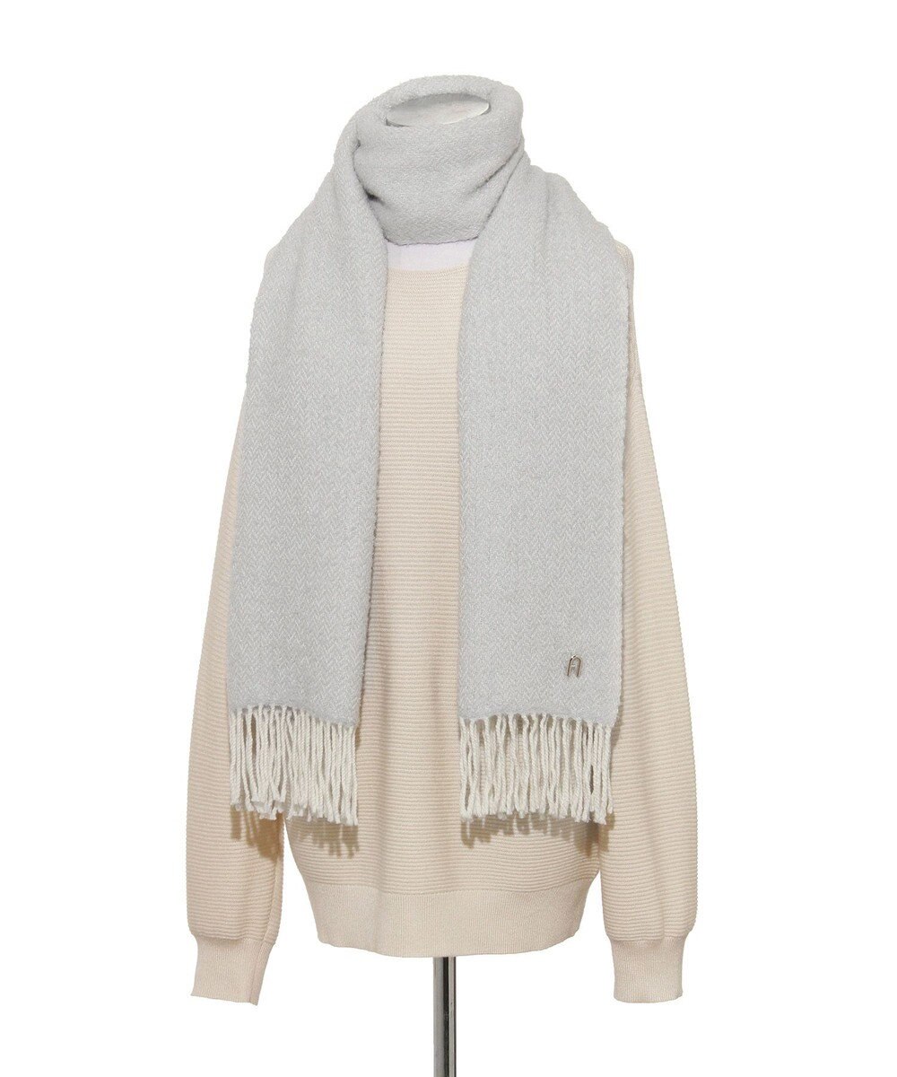 MOONBAT FURLA(フルラ）ループヤーン ツイード調ラメ入り ストール アルパカ混 日本製 