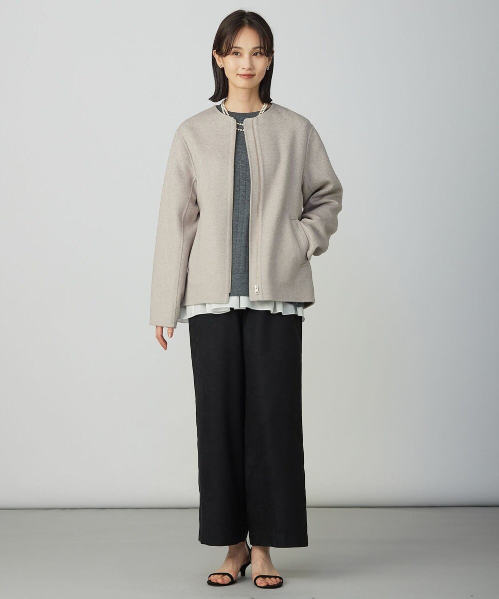 J.PRESS LADIES WORETED WOOL BLEND クルーネック ニット 