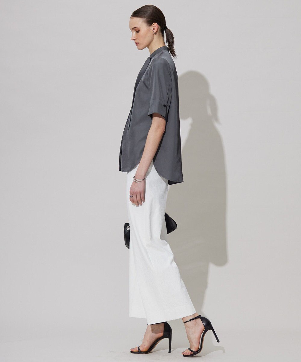 ICB 【接触冷感・速乾・洗える】シルキーツイル デザインブラウス 