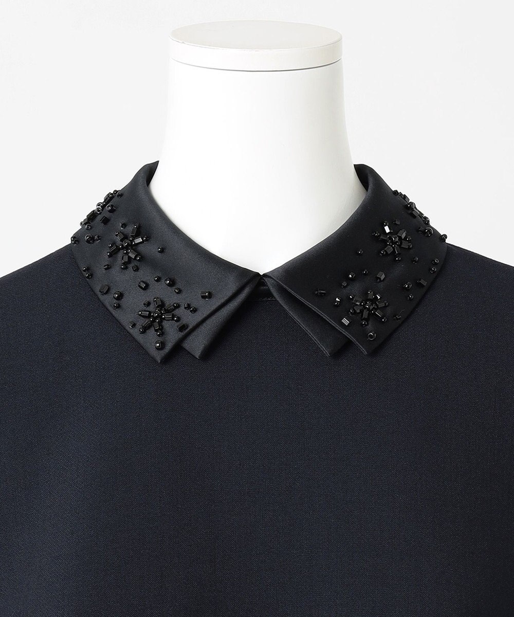 23区 【R(アール)】ウールダブルクロス ビジューカラーワンピース 