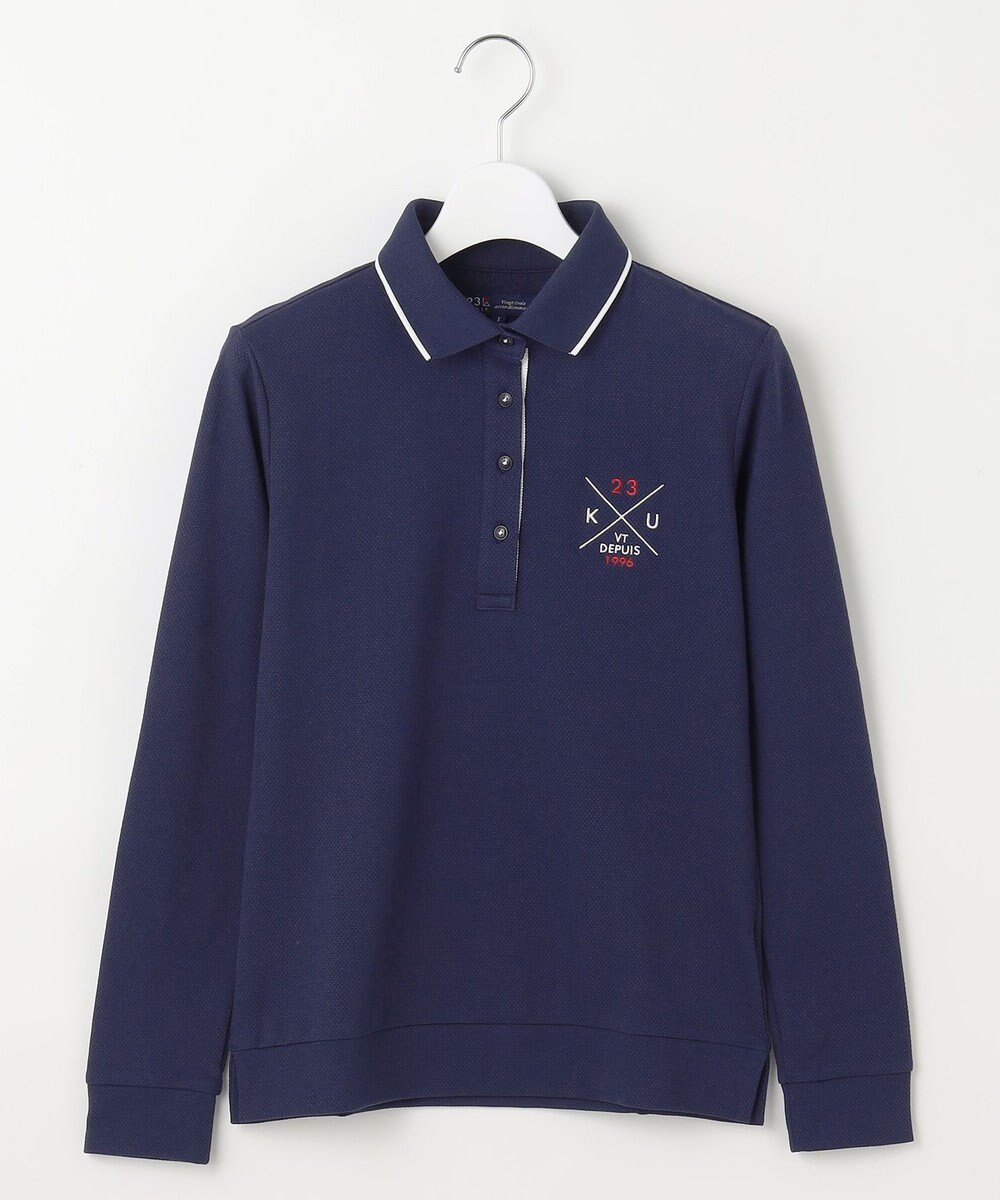 23区GOLF 【WOMEN】【UVカット】ハニカムカノコ長袖ポロシャツ 