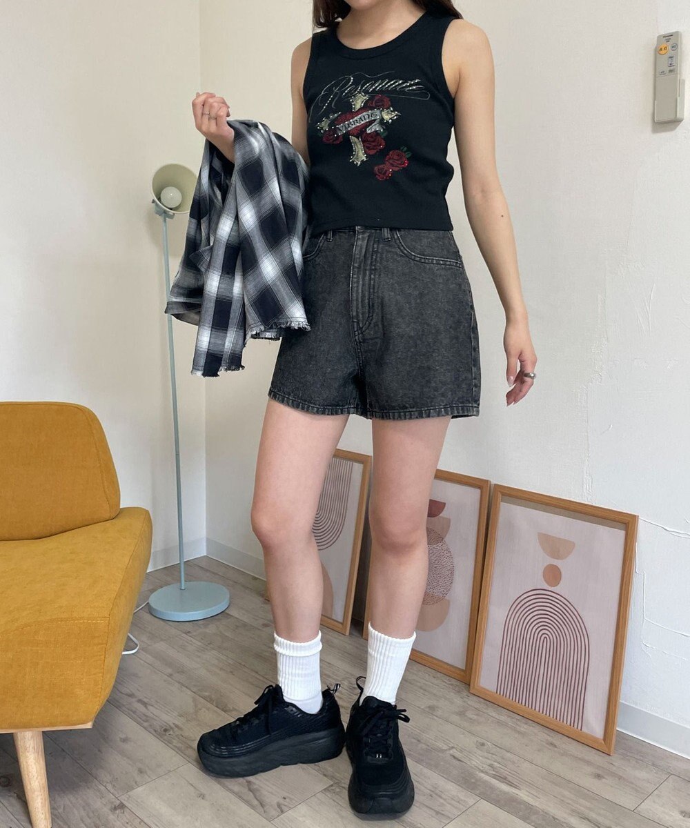 WEGO ラインストーンハートグラフィックタンク 