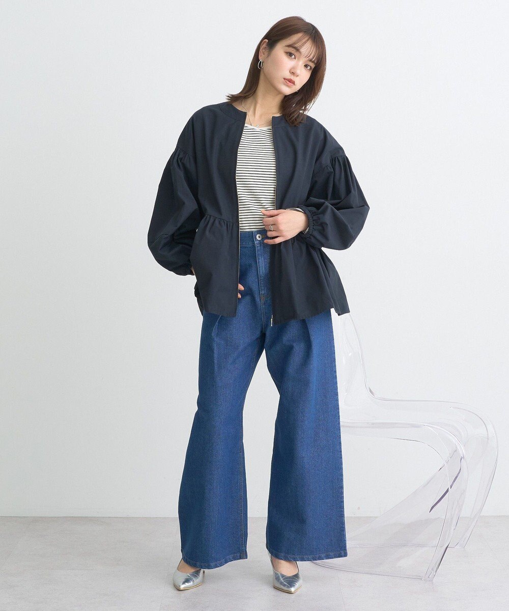 earth music&ecology 撥水ペプラムジップブルゾン 