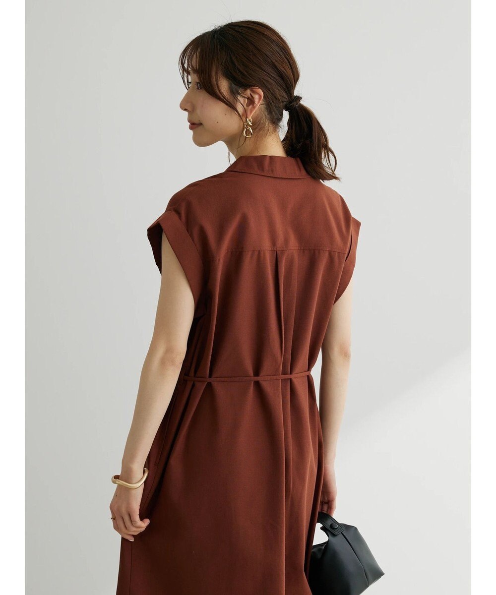 Green Parks 綿麻混開襟ワンピース 