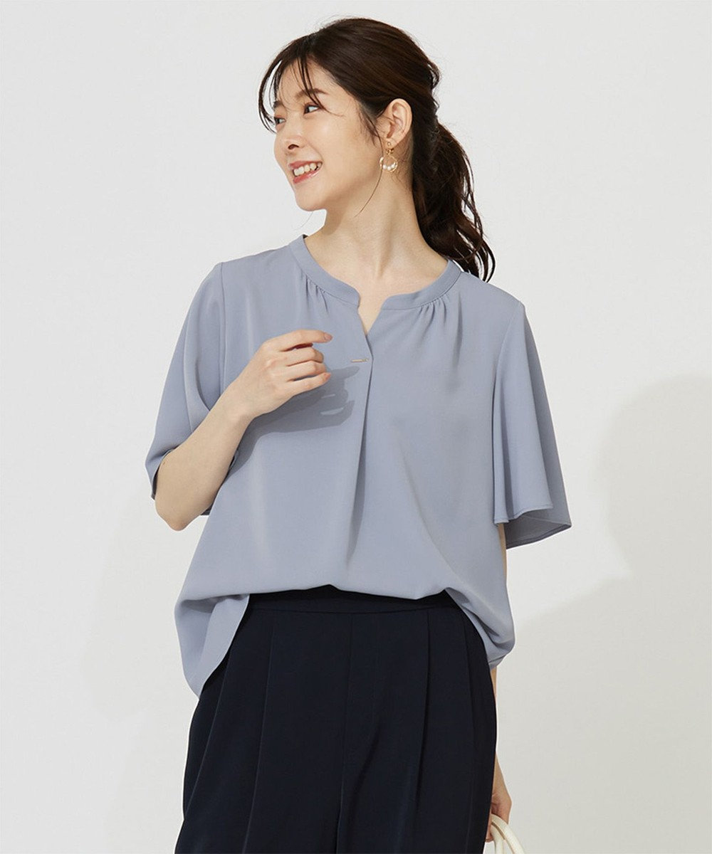 ANY SIS 【接触冷感・吸水速乾・UVカット】サラキレイ スキッパー ブラウス 