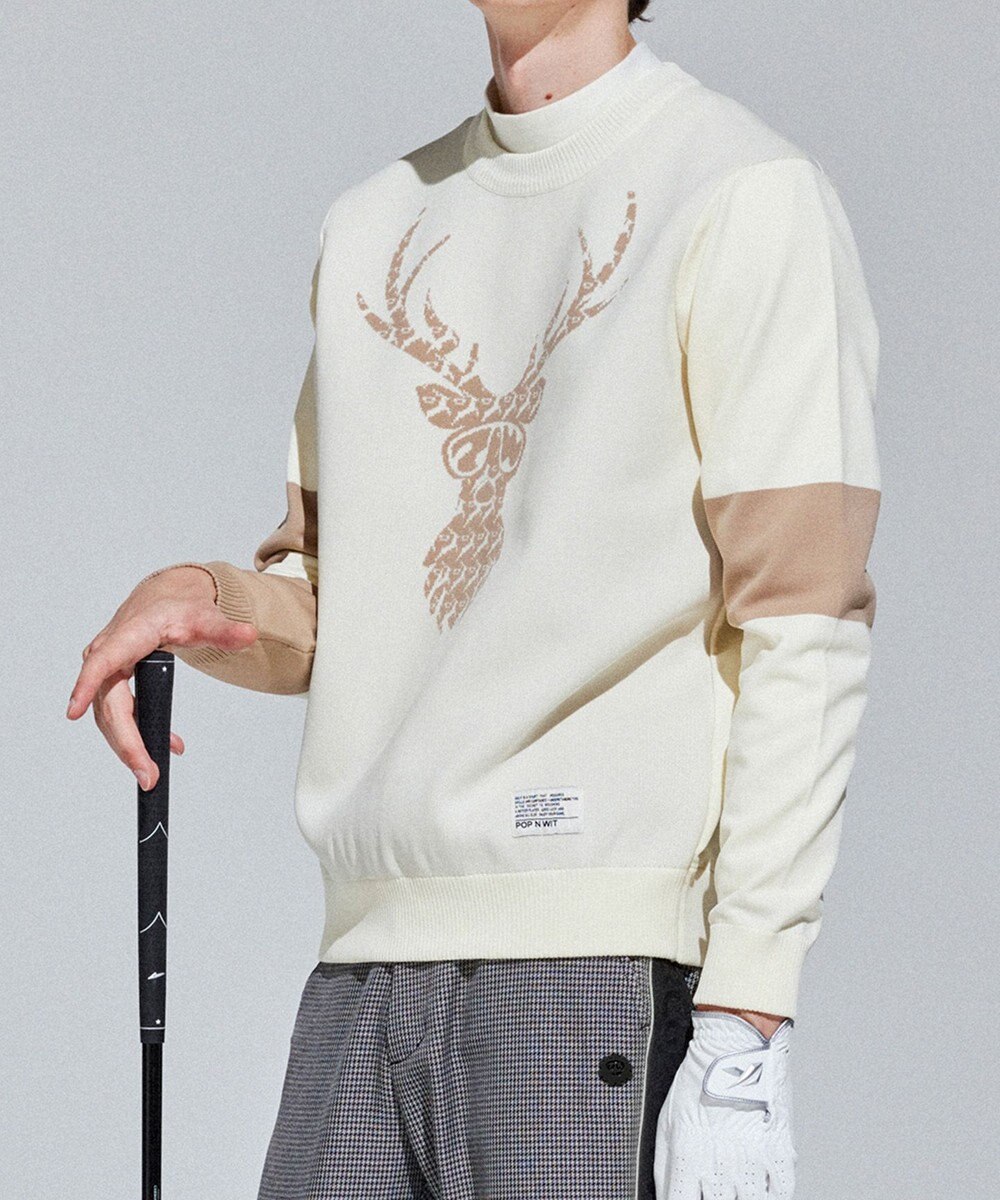 PW CIRCULUS 【イージーケア/軽量】【MEN】 DEER モチーフニット 