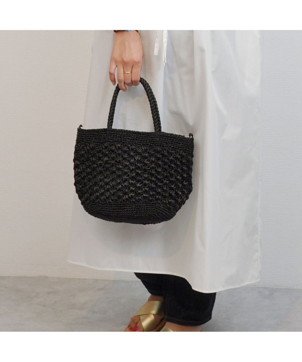 UNBILLION cachecache 柄編みメタリックヤーン2wayミニトート 