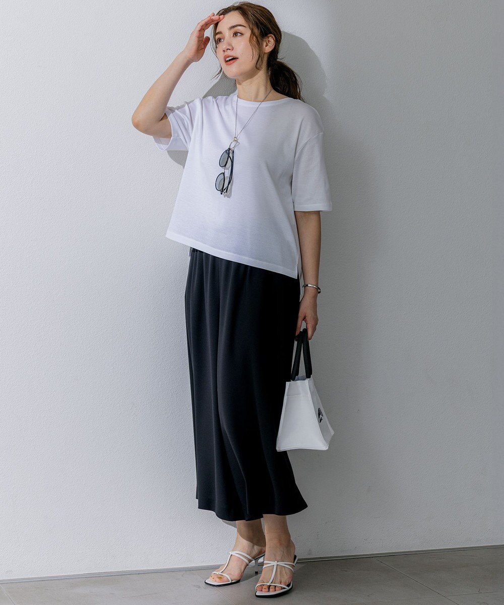 23区 L 【Lサイズ限定/吸水速乾/UVカット/接触冷感/】ストレッチジョーゼット ガウチョパンツ 