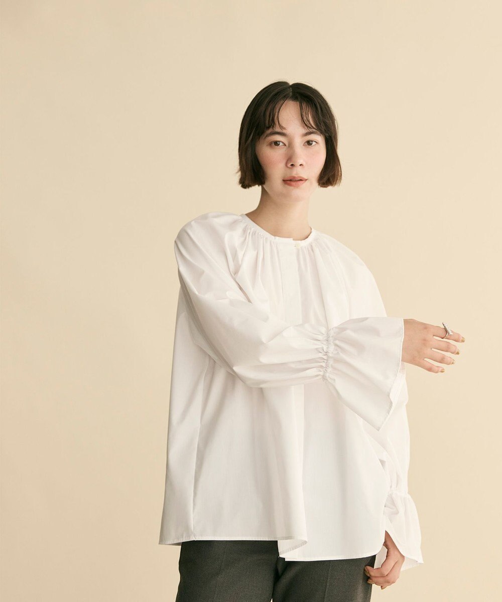 #Newans 【洗濯機可】フルギャザーブラウス 
