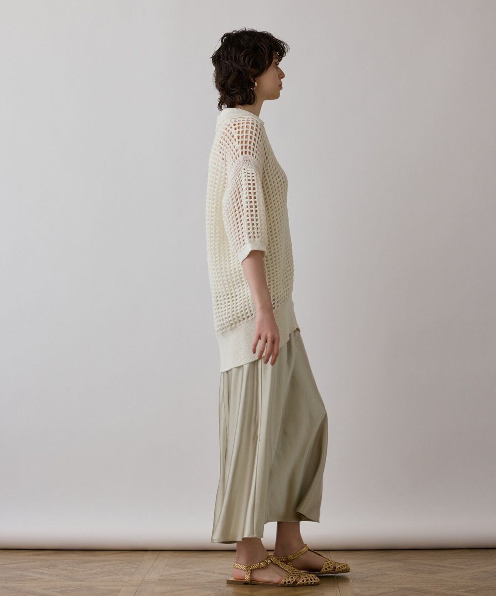 GRACE CONTINENTAL メッシュスキッパーニットカーディガン 