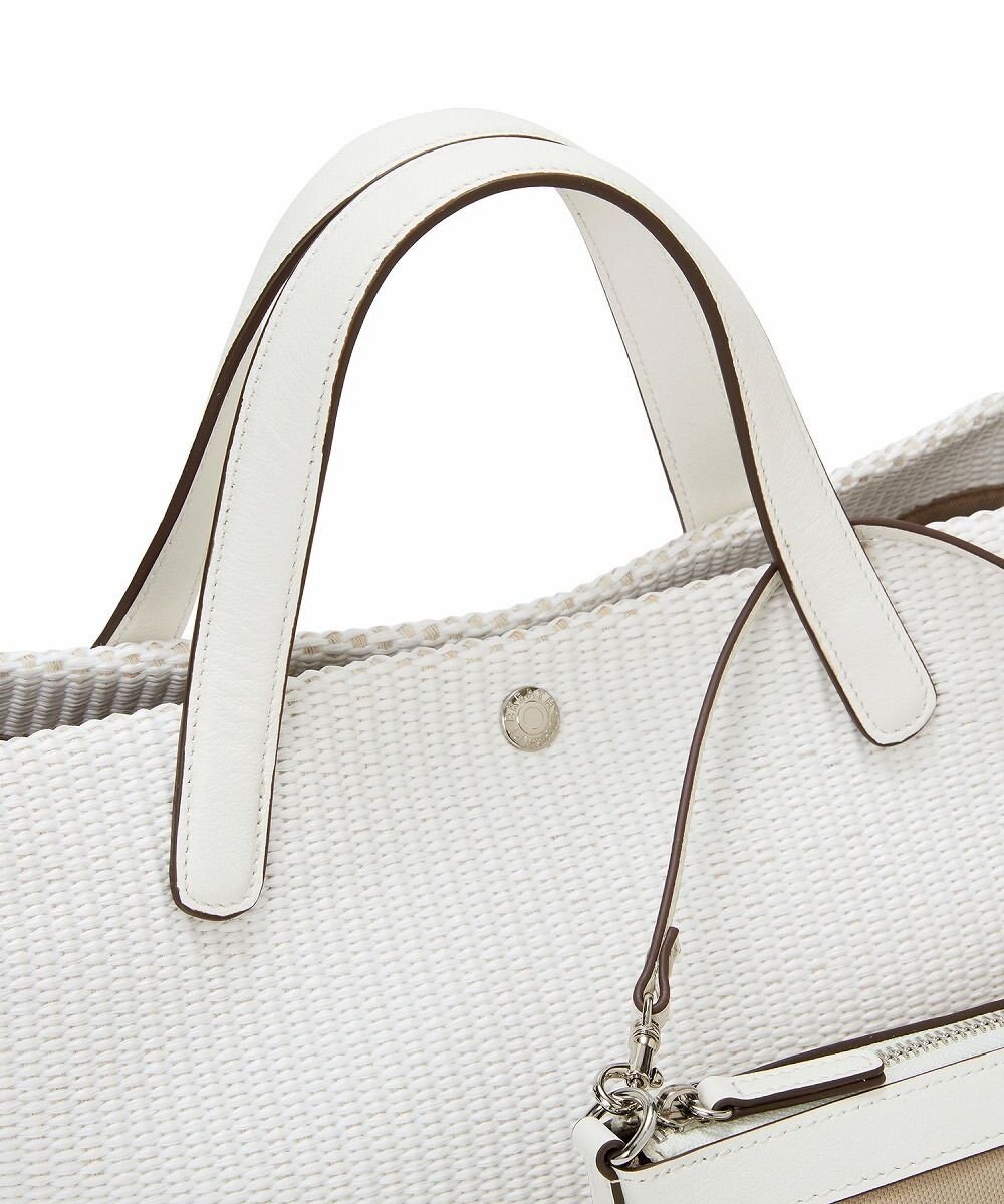 TOPKAPI 【Breath TOPKAPI】ワイド トート レザーハンドル カゴバッグ / ポーチ付き 