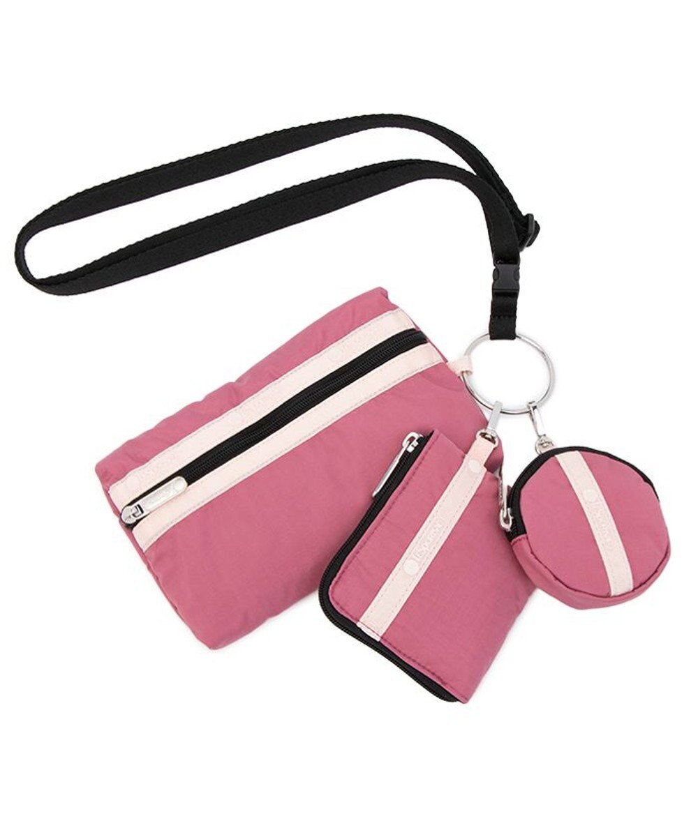 LeSportsac MULTI POUCH WRISTLET/モーヴ/ピーチブラッシュ/ブラック 