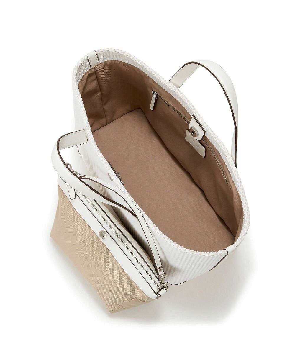 TOPKAPI 【Breath TOPKAPI】ワイド トート レザーハンドル カゴバッグ / ポーチ付き 