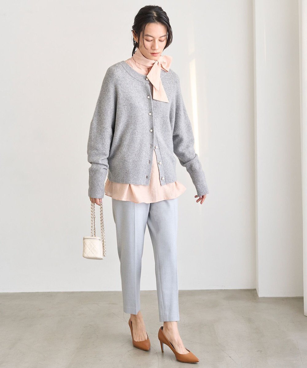 UNFILO 【新色追加/洗える】ふわふわニット パールボタンカーディガン 