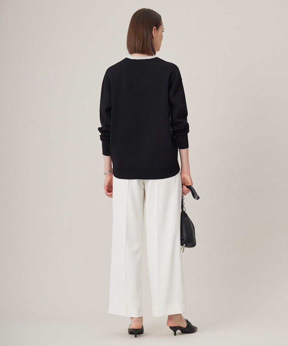 ICB 【洗える】シルフィルダブルクロス ワイドパンツ 