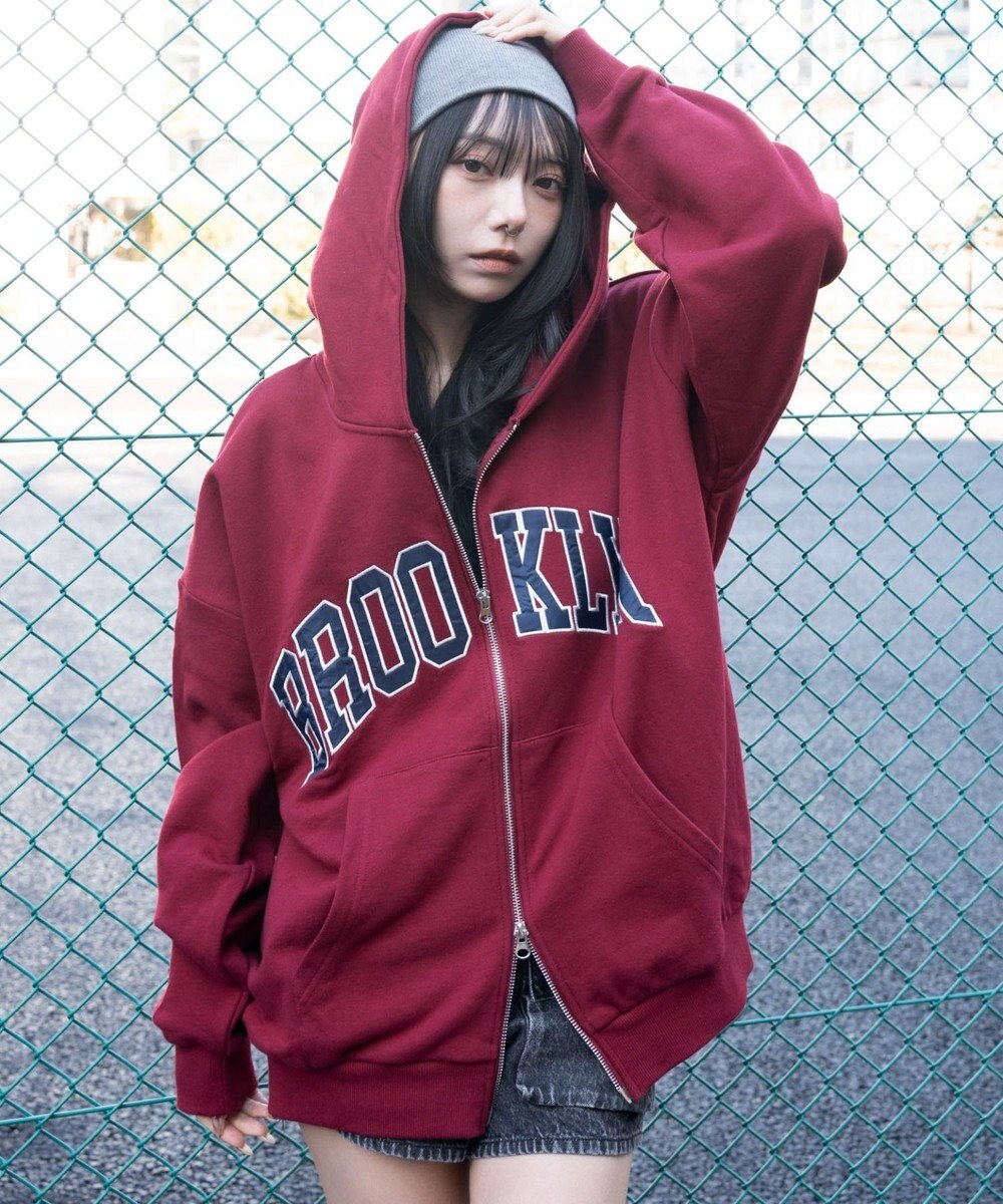 WEGO グラフィックBIGZIPパーカー 