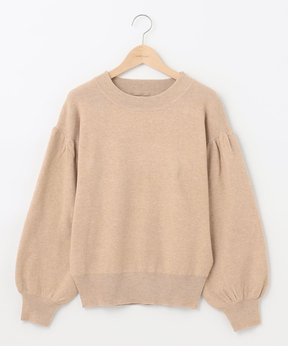 SHARE PARK LADIES ソフトタッチパフスリーブニット 