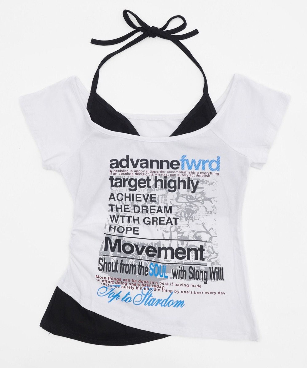 WEGO フェイクインナープリントピチT 