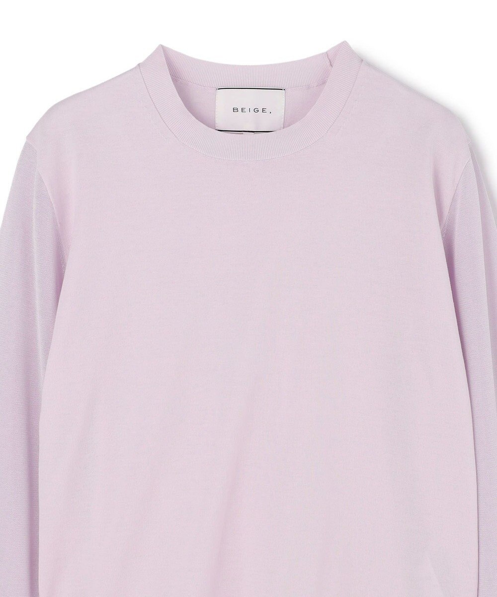 BEIGE， JULIE / コットンシルク 異素材プルオーバーニット 