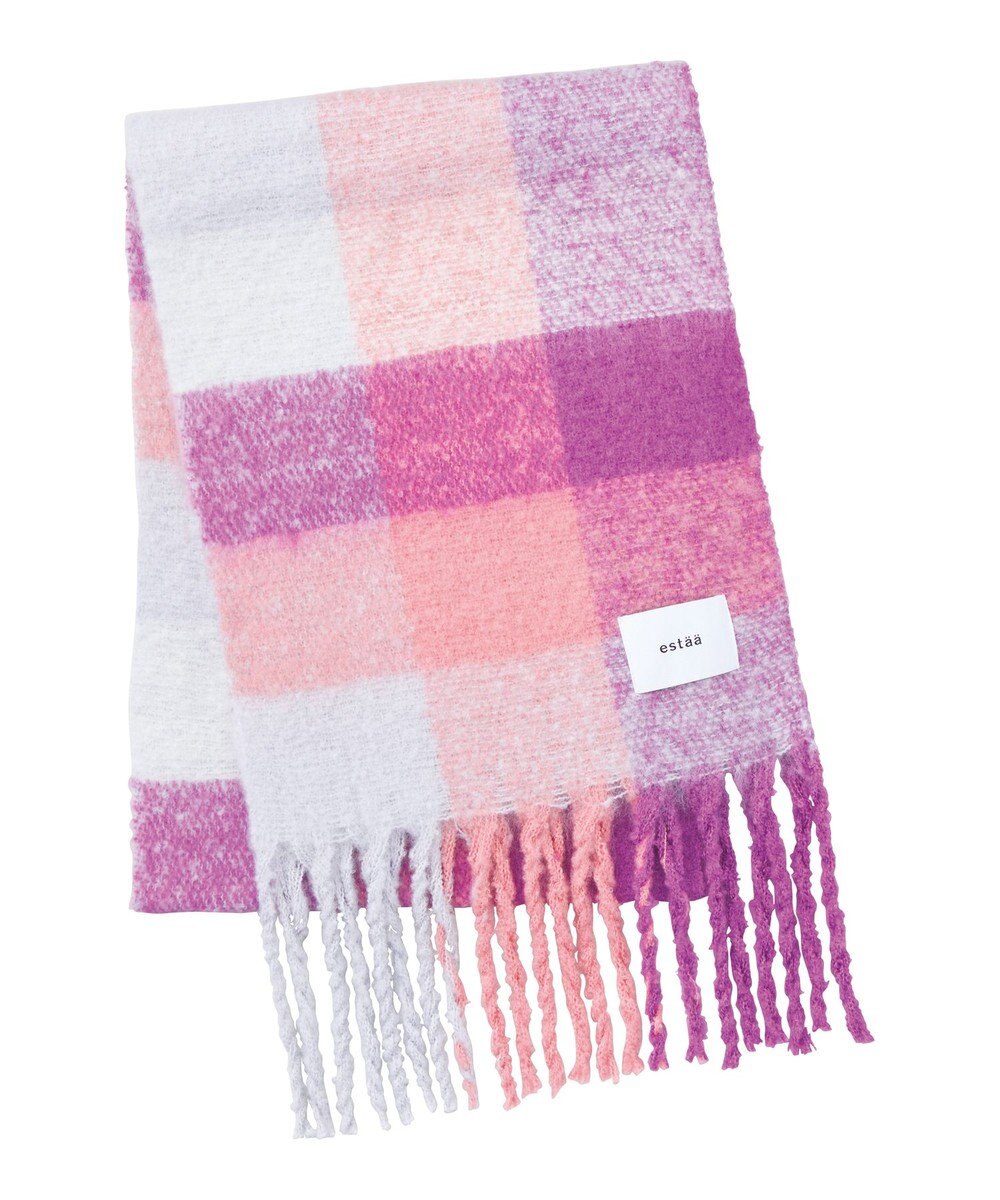 MOONBAT estaa ボリュームマフラー カラーブロック／手洗い可 