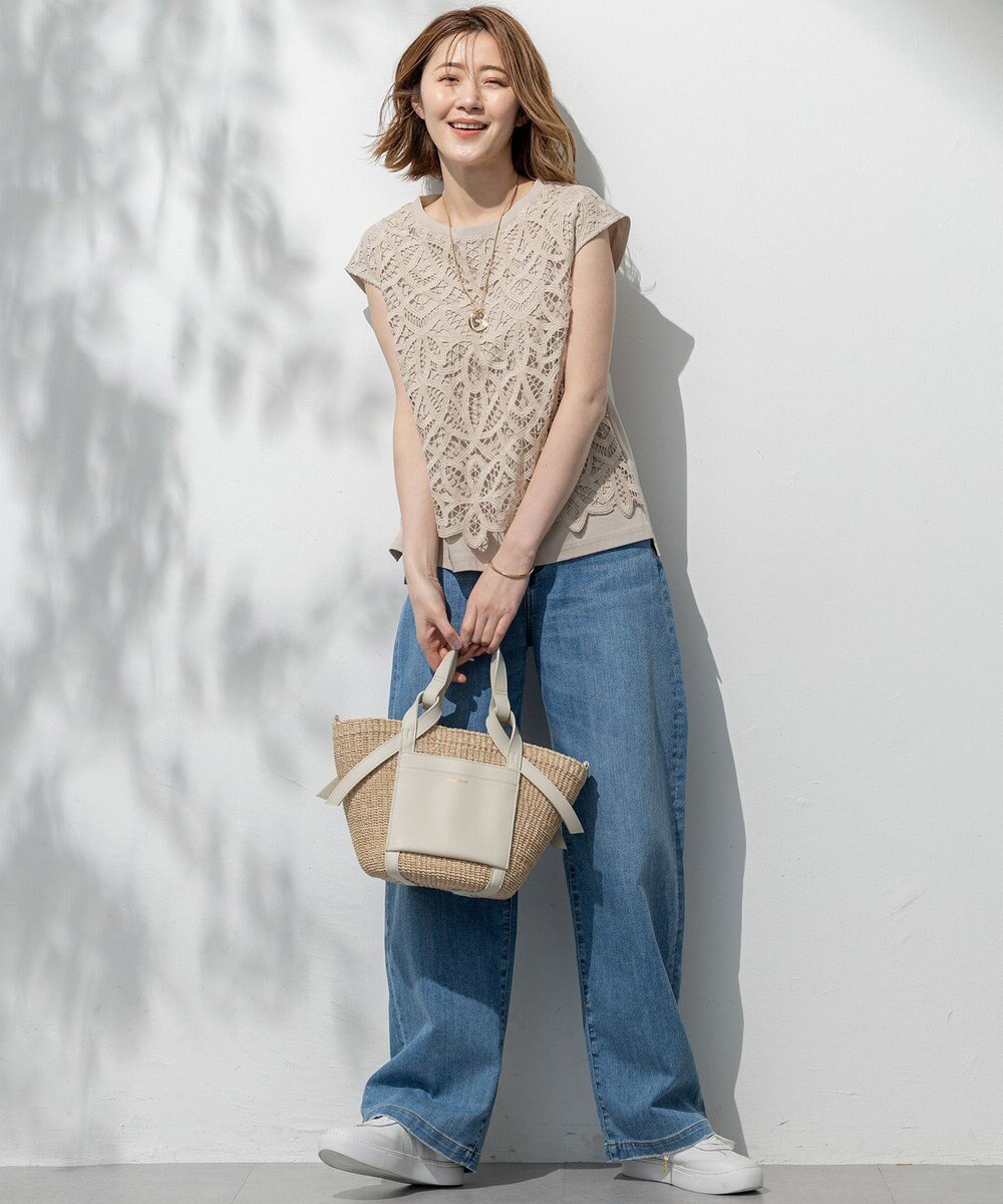 23区 L 【Oggi6月号掲載/接触冷感】23区DENIM サマー タック ワイド パンツ 