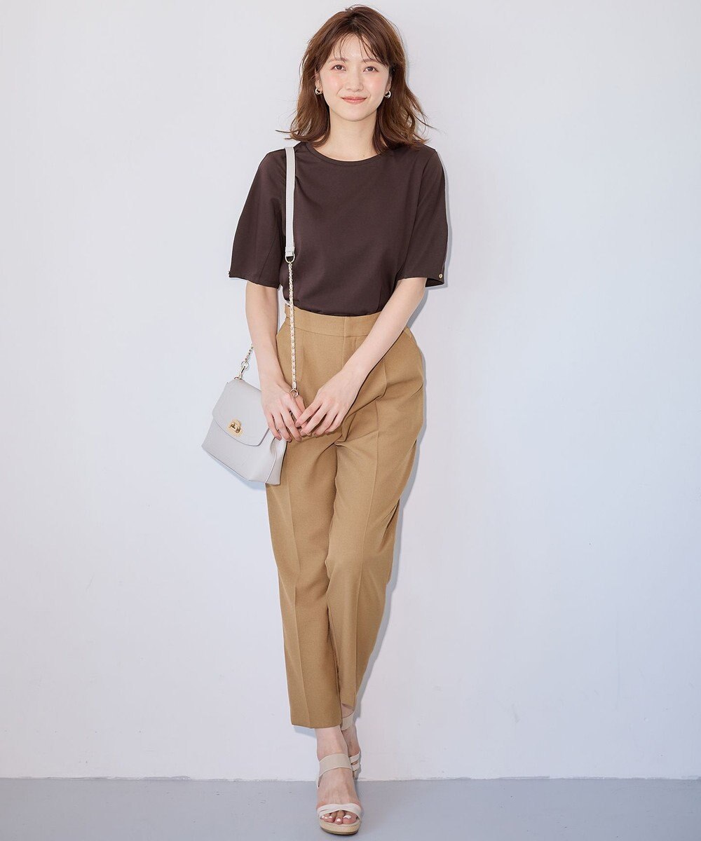 ANY SIS 【洗える】サイドバックルタックテーパード パンツ 