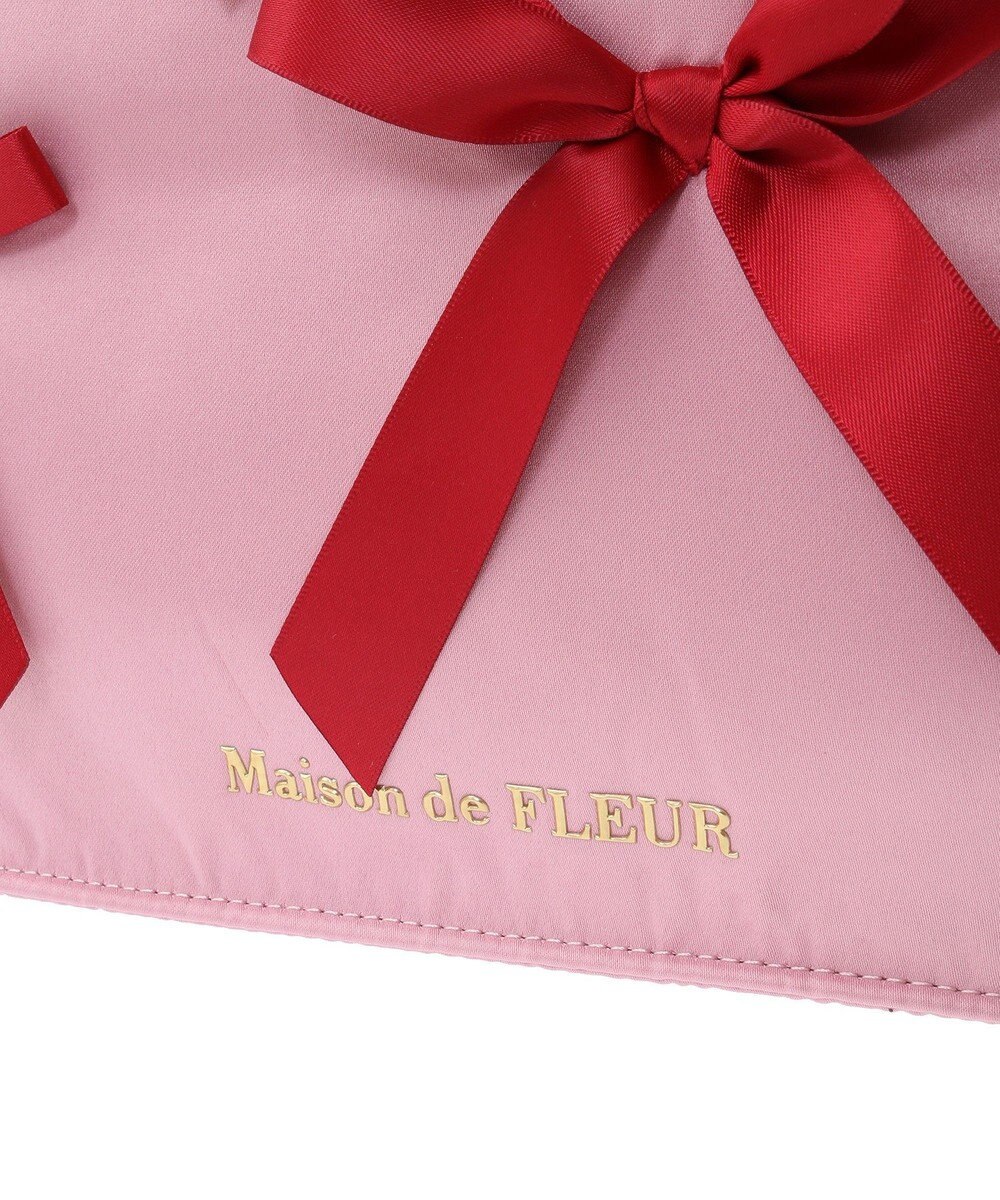 Maison de FLEUR リボンサテンスクエアトートバッグ 