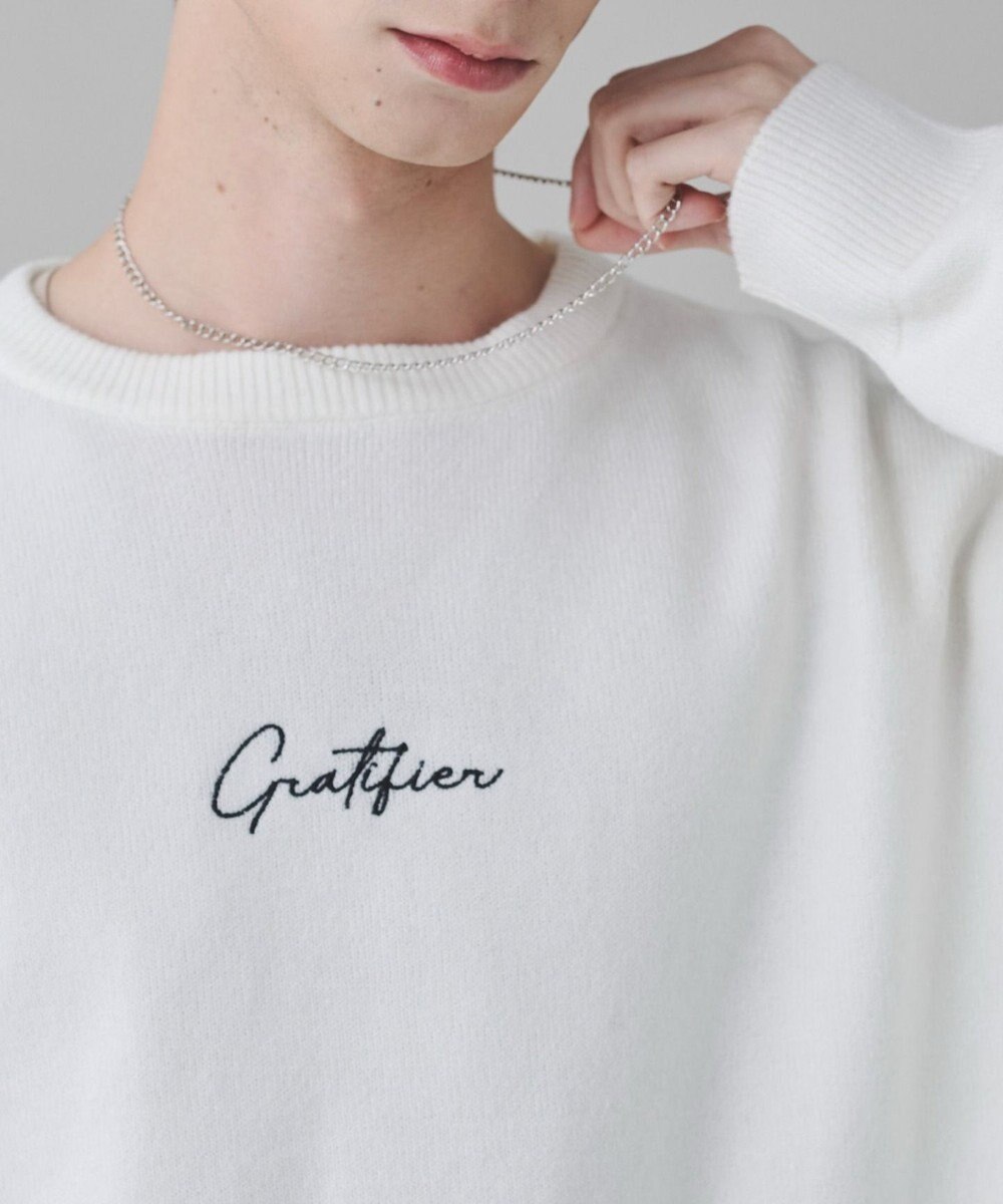 WEGO 【ユニセックス着用ITEM/SMLサイズ展開】アクセ付きワンポイントニットプルオーバー 