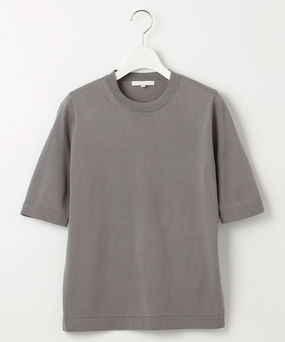 自由区 【アンサンブル対応・洗える】シャインハイゲージ5分袖 ニット 