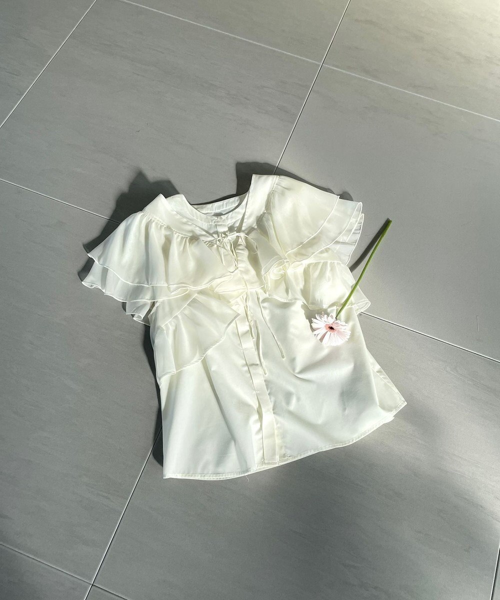 Feroux 【2WAY】フリルコンビ ブラウス 