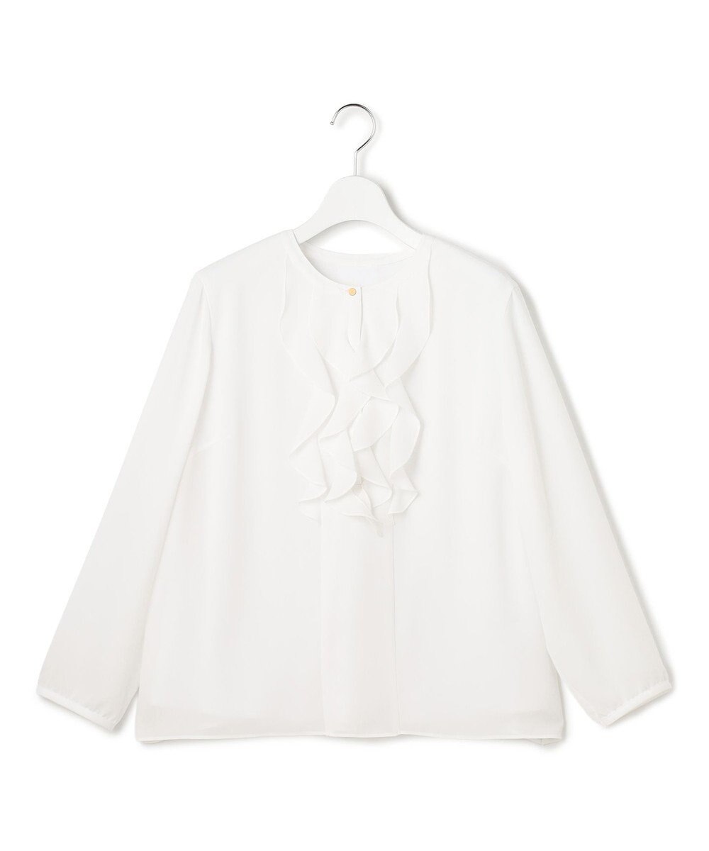 23区 【洗える】ジョーゼットフリル ブラウス 