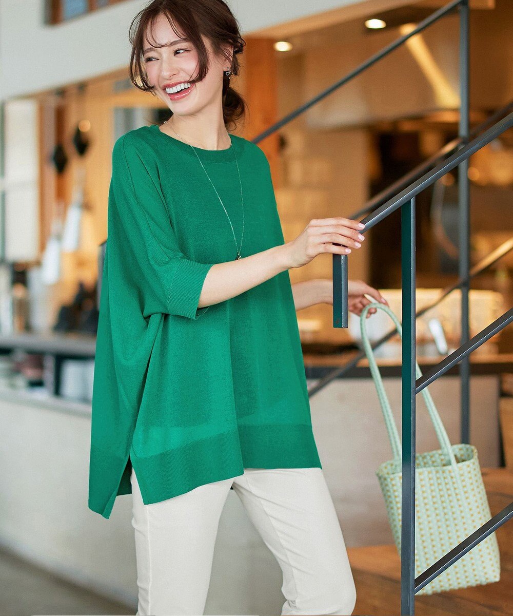 Tiaclasse 【新色追加】サラサラUVシアーニットドルマントップス 