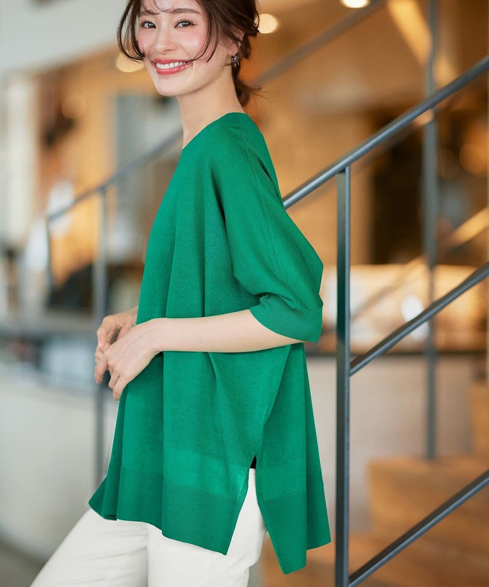 Tiaclasse 【新色追加】サラサラUVシアーニットドルマントップス 