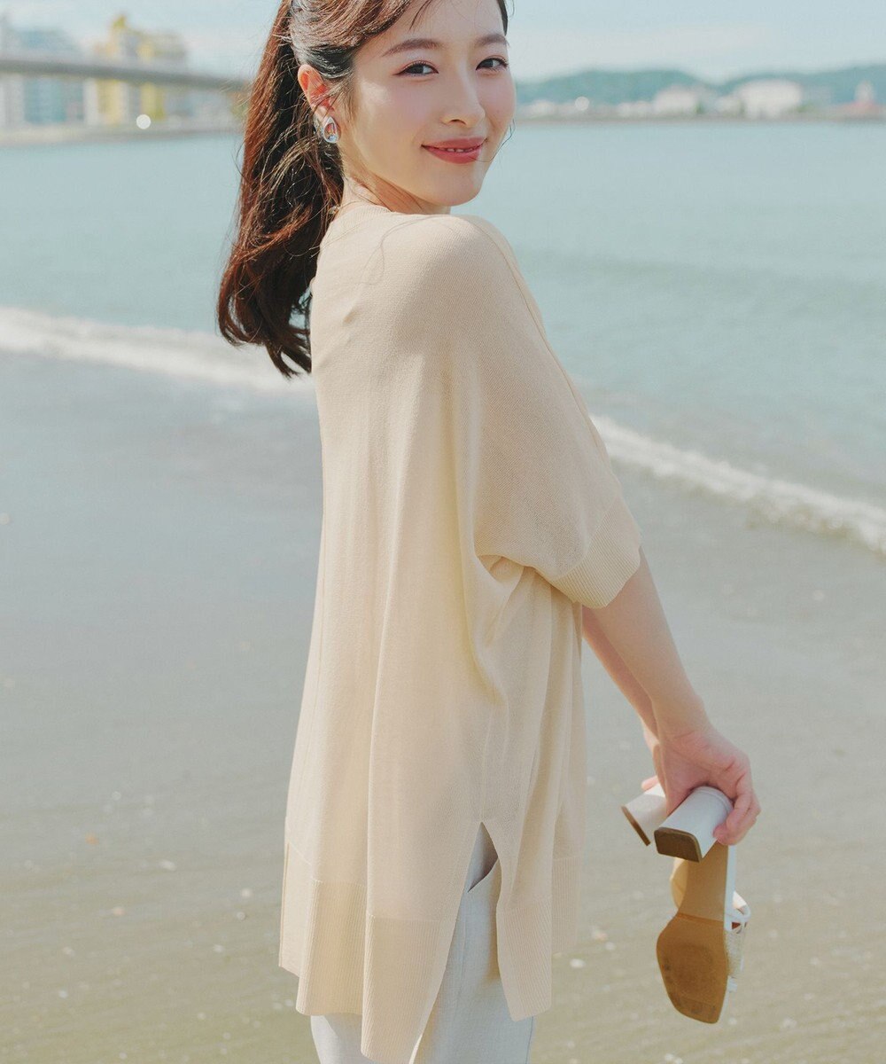 Tiaclasse 【新色追加】サラサラUVシアーニットドルマントップス 