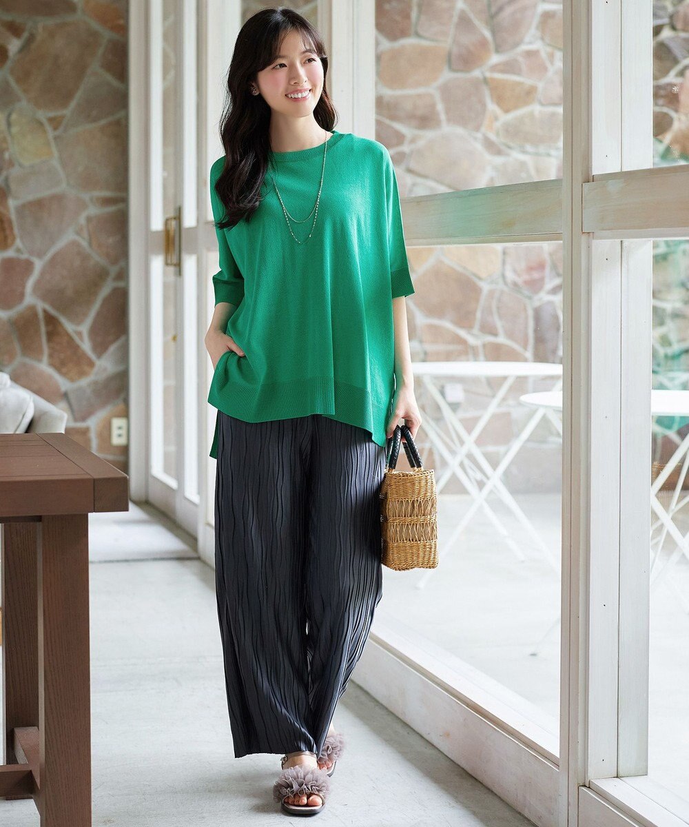 Tiaclasse 【新色追加】サラサラUVシアーニットドルマントップス 